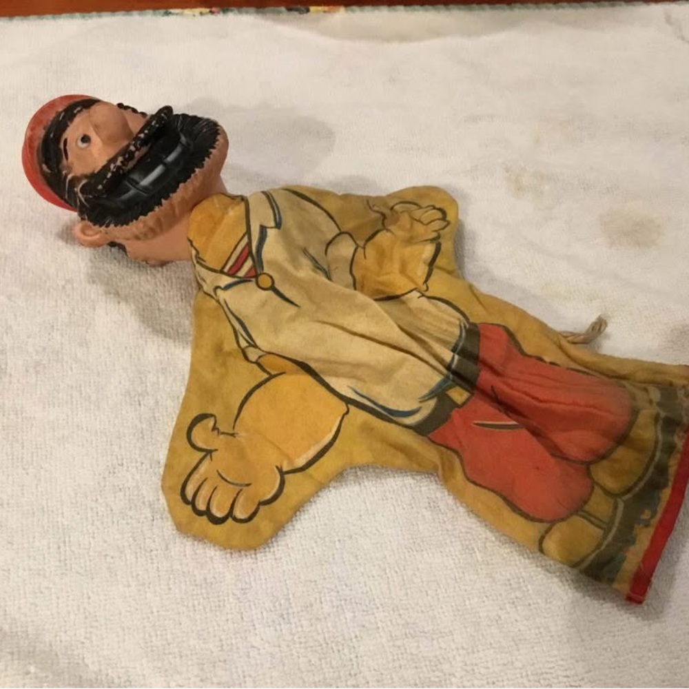 Vintage Puppet with Red and Yellow Outfit